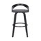 Armen Living Sonia 26" Counter Height Swivel Gray Faux Leather and Black Wood Bar Stool LCSOBAGRBL26 - alternate 10